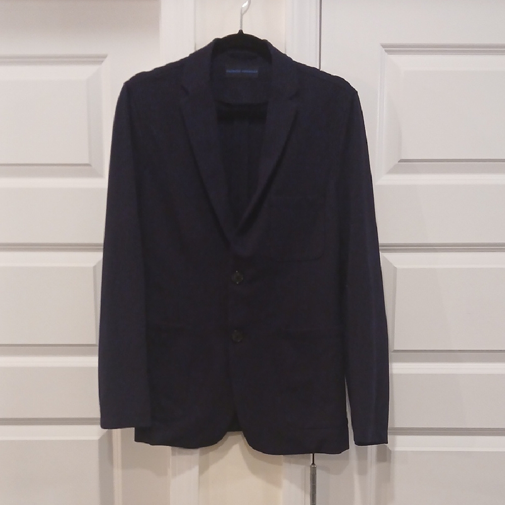Patrick Assaraf Dark Navy Knit Mens Blazer Size Small